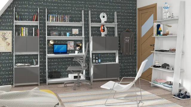 MebloCross kolekcja Rack craft biały grafit