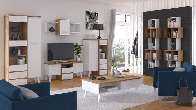 MebloCross Nordis craft złoty biały