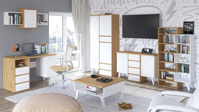 MebloCross Nordis dąb artisan biały