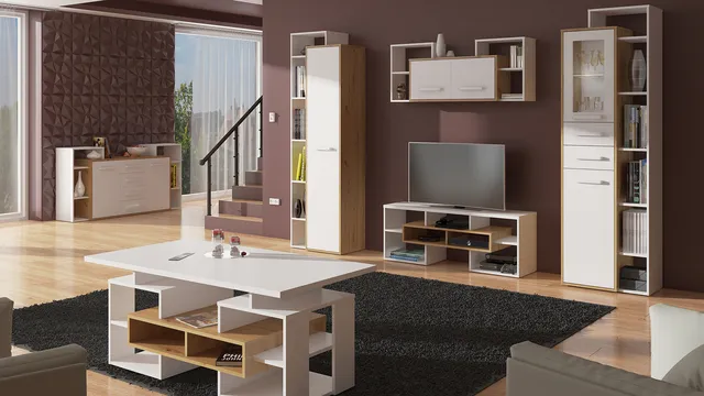 MebloCross Rio salon dąb artisan biały
