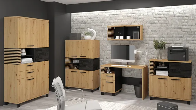 MebloCross Lamir dąb artisan beton czarny czarny