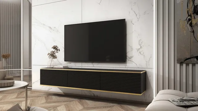 Piaski Meble Oro RTV175 MDF Czarny