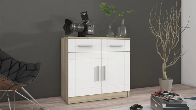 Komoda paris 2F2S sonoma biały