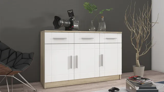 Komoda paris 3F3S sonoma biały